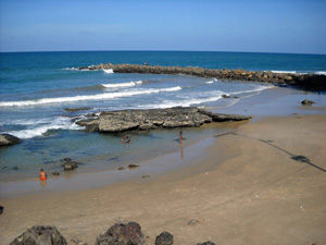 Black sand beach in Natal